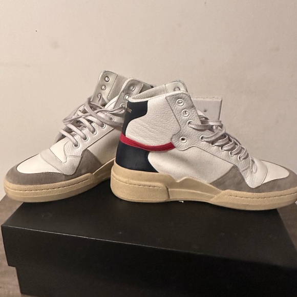 SAINT LAURENT SL/24 CANVAS & LEATHER HIGH-TOP SNEAKER - Picture 6 of 9